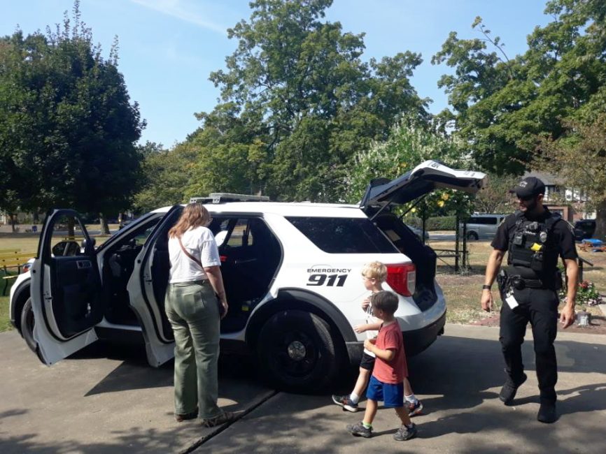 Fun exploring a police car
